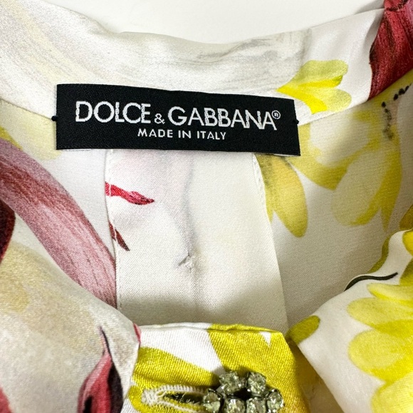 Dolce Gabbana Onion Print Silk Blouse Top - Picture 7 of 14